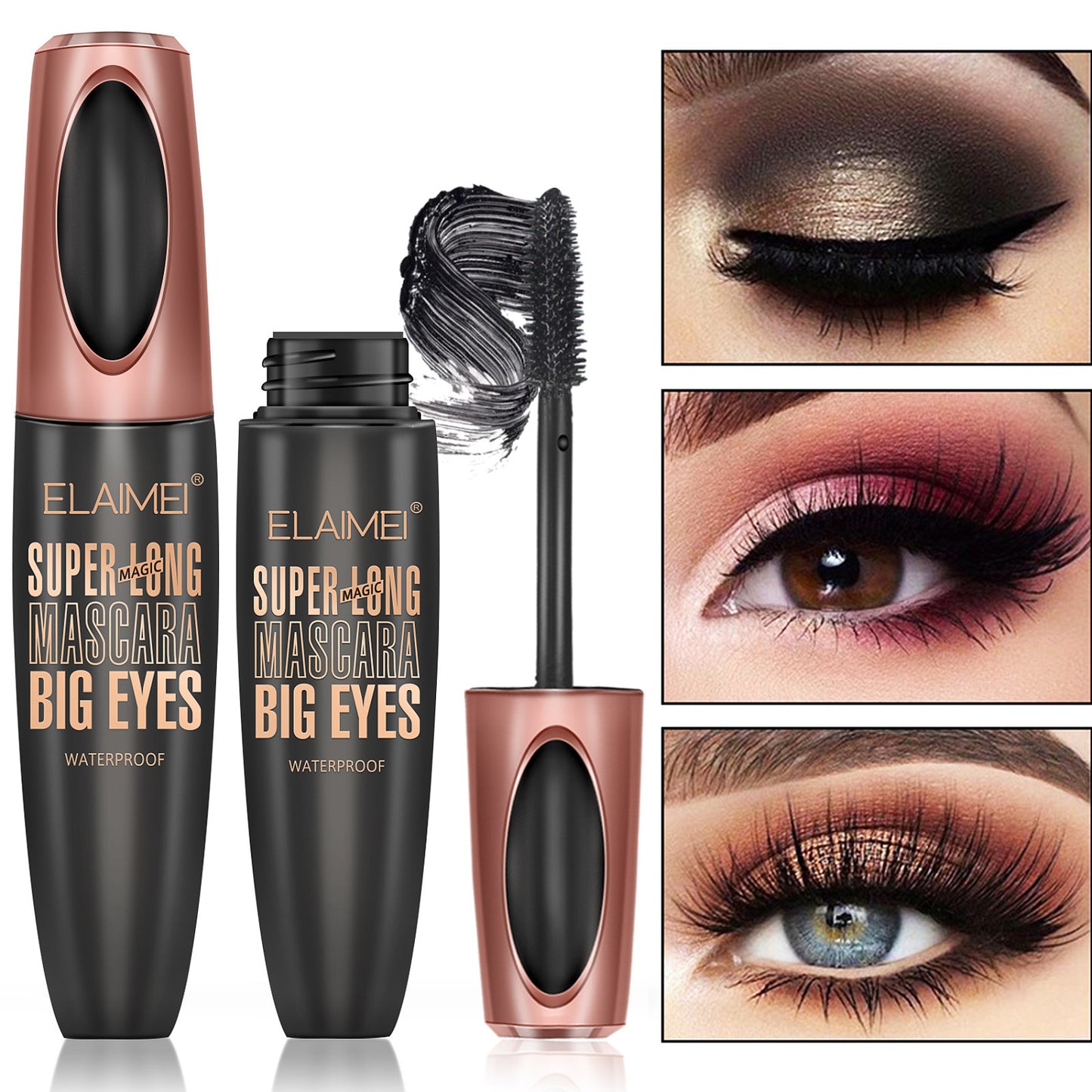 ELAIMEI 마스카라 블랙 볼륨 롱래쉬 워터프루프 번짐방지 롱래스팅