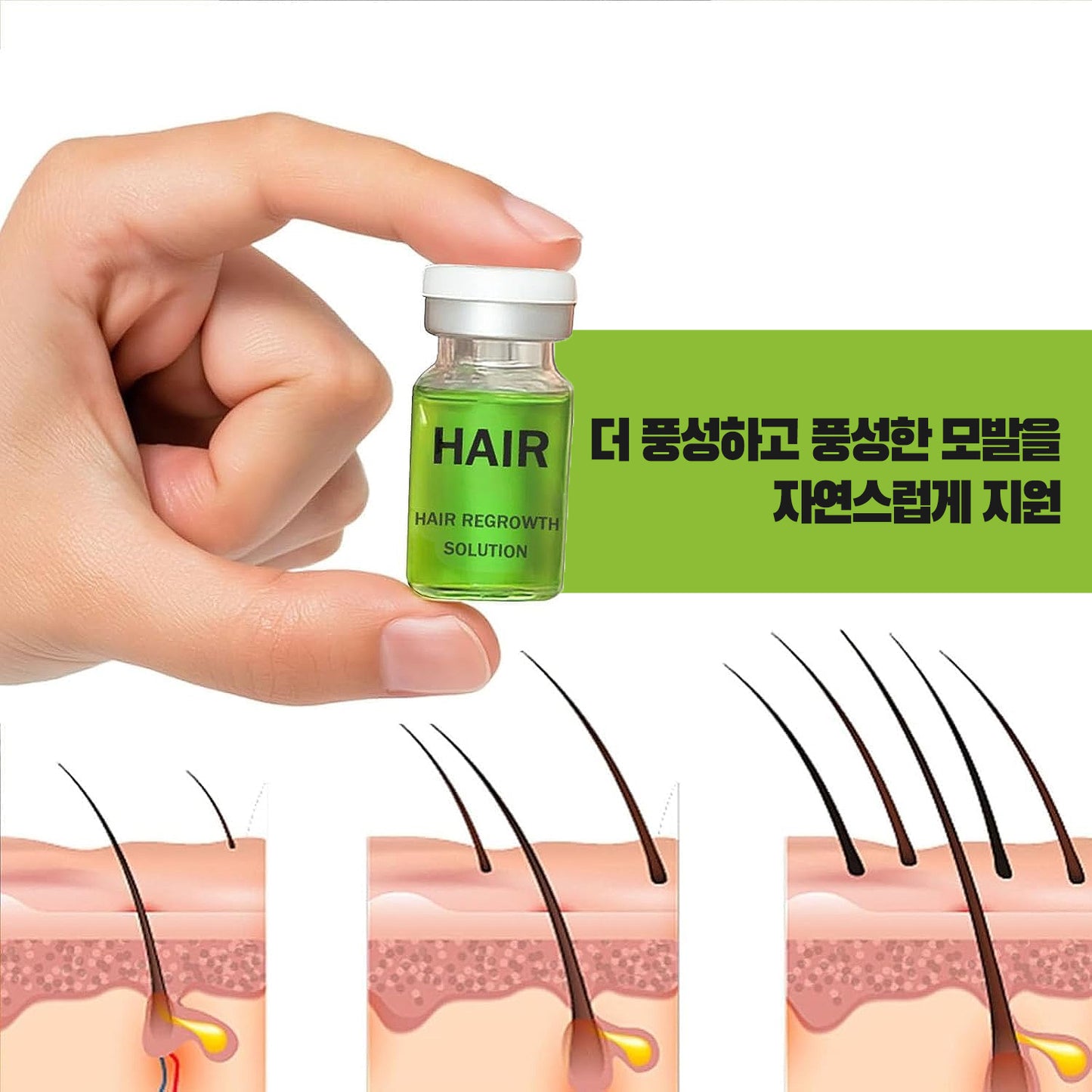 두피 헤어 볼륨 케어 세럼, 남녀공용, 모발 굵기 탄력 관리